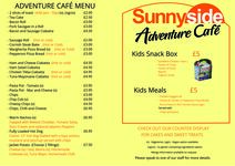 Adventure Play Cafe Menu