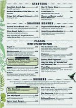 Potting Shed Menu